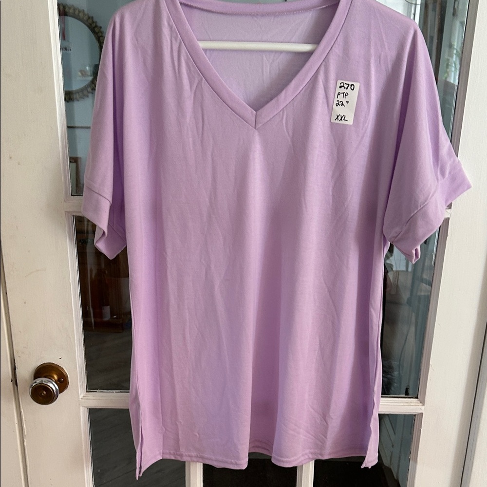 270.   Lavender V-Neck T-Shirt